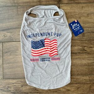 YOULY PetCo NWT - USA Flag Dog Patriotic T-Shirt - Gray - Size: Large